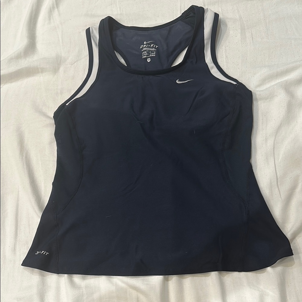 Nike Women's Dri-FIT Navy Tank Top with built in bra